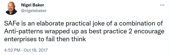 Nigel Baker about SAFe Nigel Baker