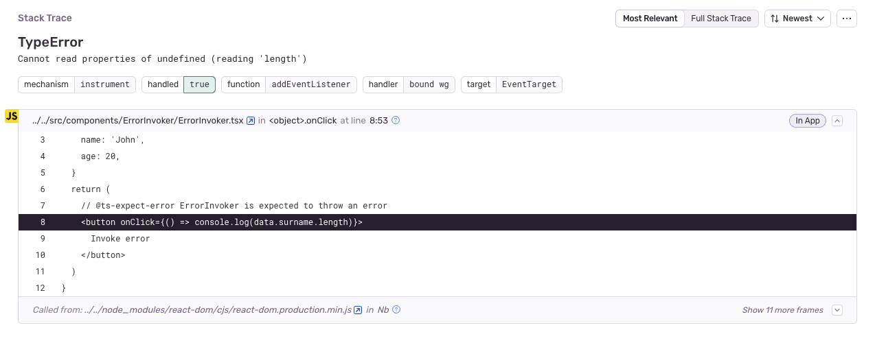 Sentry stack trace with source maps Sentry stack trace with source maps