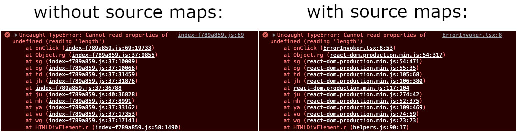 Example of source maps in browser Example of source maps in browser