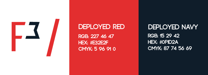 Color palette with deployed red and deployed black Color palette